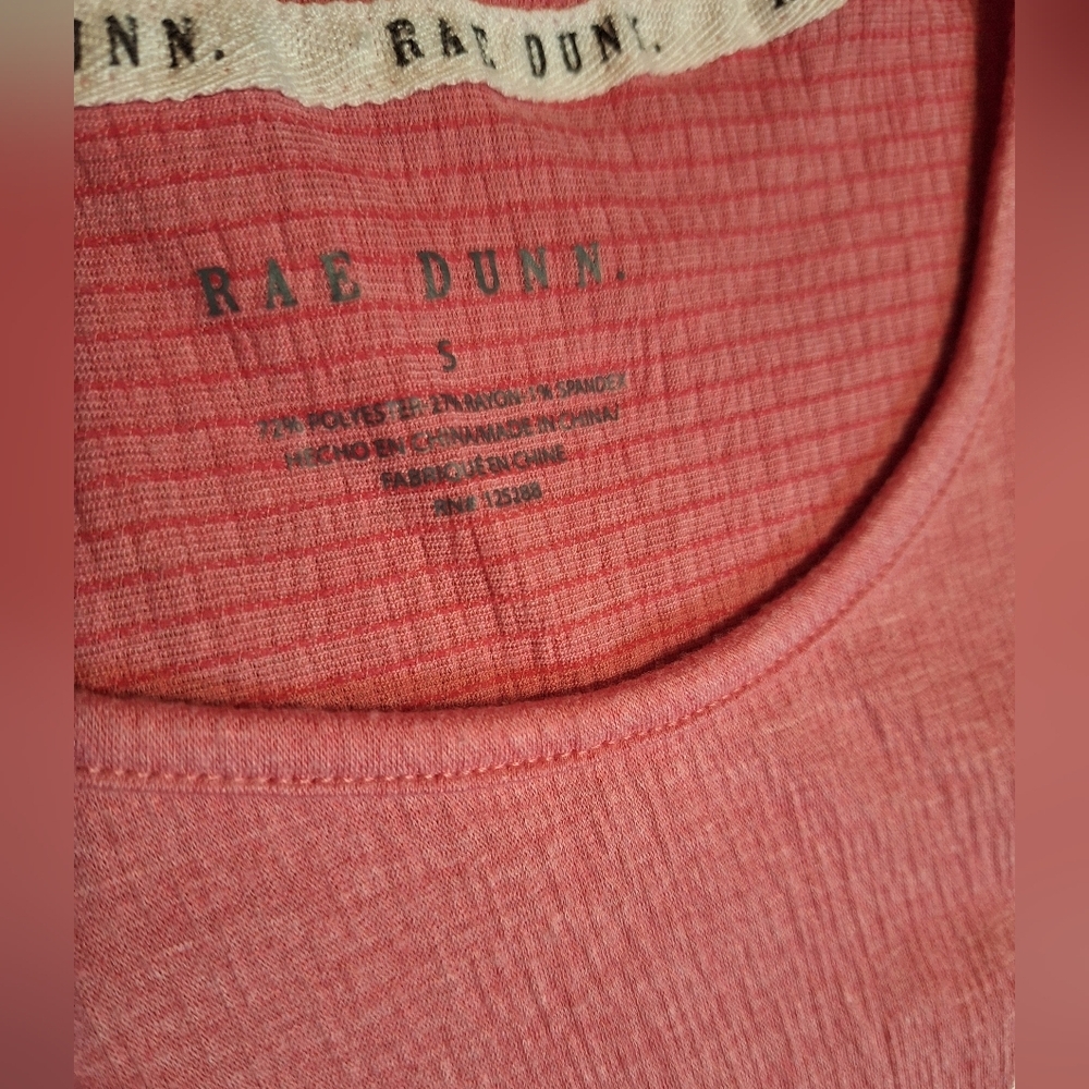 RAE DUNN Sleepshirt PINK w/ WHITE FIRST COFFEE ladies small Comfy - Picture 3 of 3
